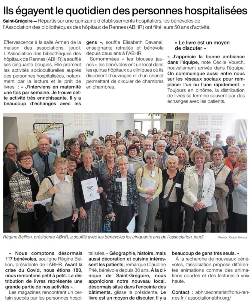 Les 50 ans de l'ABHR à Saint Grégoire le 27 mars.